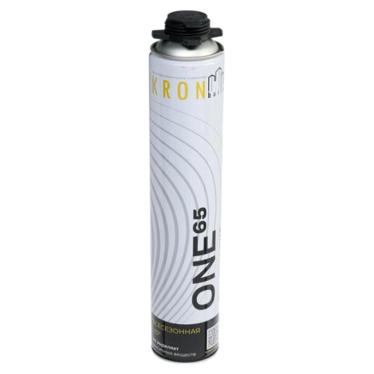 Пена монтажная KRONbuild всесезонная ONE 65, под пистолет, 850 мл,  –10С° +30С°