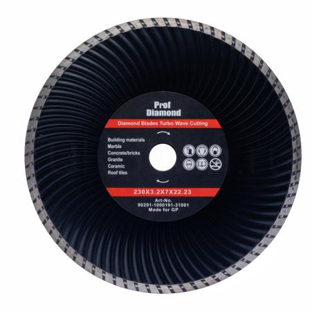 Алмазный диск 230мм*3,2*7*22.23 "Prof Diamond" турбо-волна